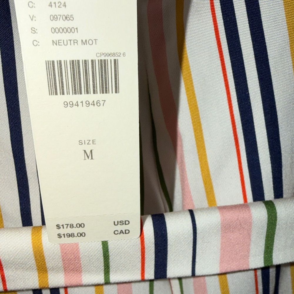Anthropologie Maeve Easy Sleeveless Multicolor Striped Shirting Jumpsuit NWT M - Picture 10 of 10
